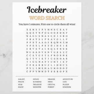 Jeu de recherche de mots pour briser la glace