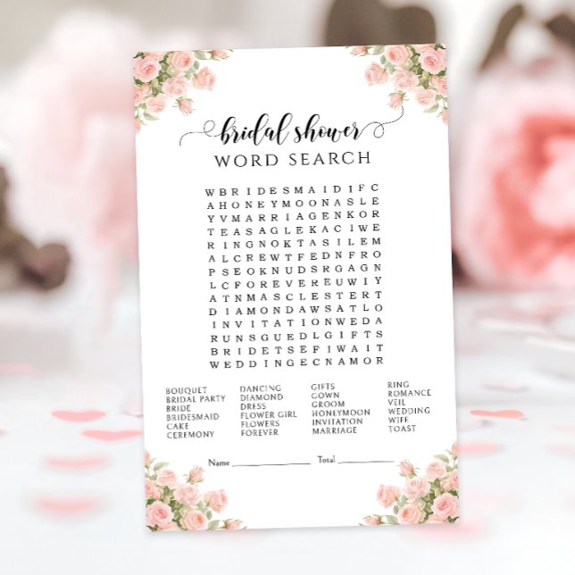 Jeu de recherche de mots pour la douche de mariée  (Créateur téléchargé)