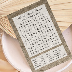 Jeu de recherche de mots pour la fête nuptiale - B