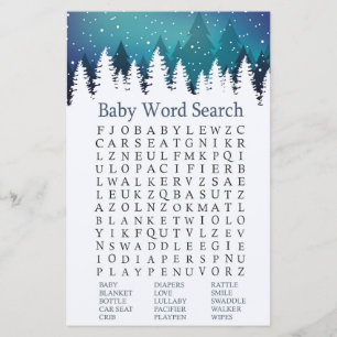 Jeu de recherche de mots pour le Baby shower de fo