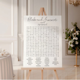 Jeu de recherche de mots pour réception de mariage