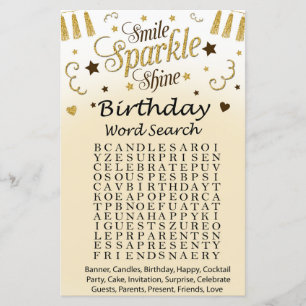 Jeu de recherche d'or Anniversaire