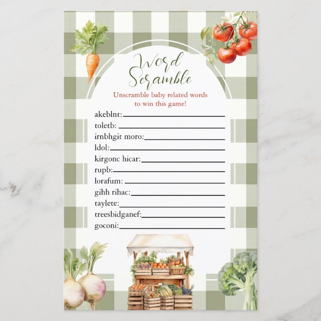 Jeu de rugissement de mots frais du marché cultivé (Devant)