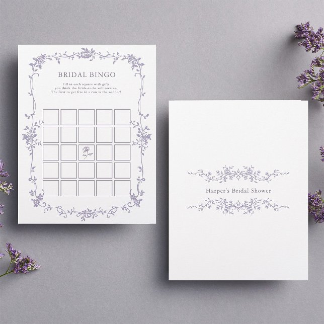 Jeu de salle de bain 'Bingo de mariage' sur le thè (Front & Back
)