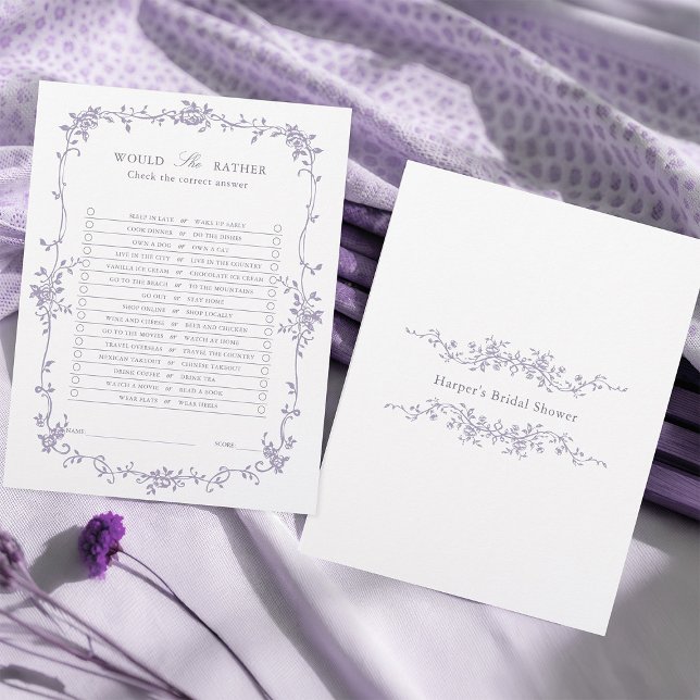 Jeu de Salle de Bain 'Would She Rather' à la Lavan (Front & Back)