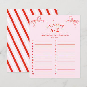 Jeu de salle de mariage A-Z avec un nœud rouge des