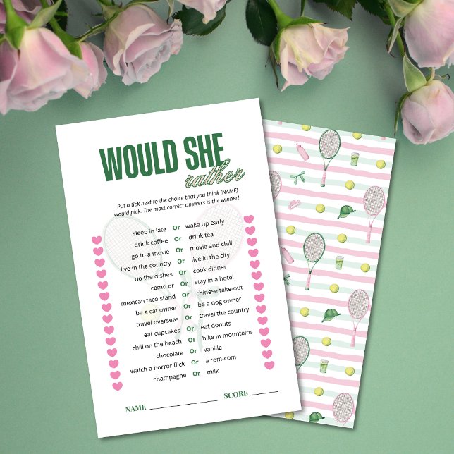Jeu de Salle de Mariage de Tennis 'Préfèrerait-Ell (Créateur téléchargé)