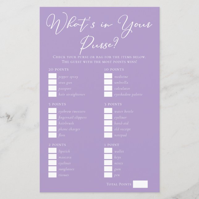 Jeu de Salle de Mariage Objets Violet Lilas dans S (Devant)