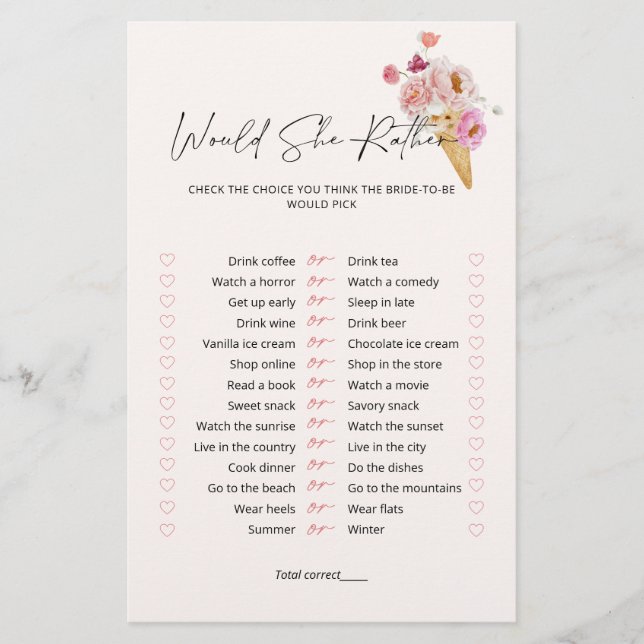 Jeu de Salle de Mariage 'Préfèrerait-Elle de la Cr (Devant)