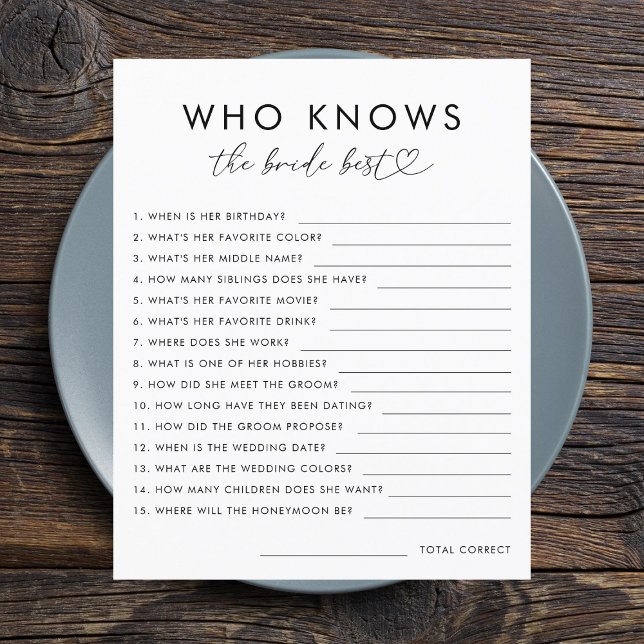 Jeu de script Élégant Cœur Qui connaît le mieux la (Créateur téléchargé)