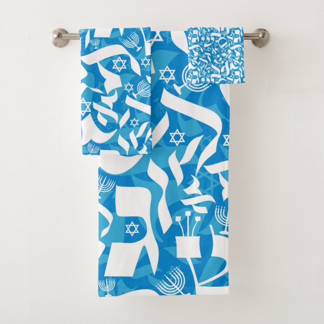Jeu de serviettes 3 pièces de Chanukah - Cadeaux J (En situation)