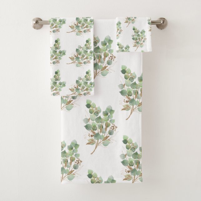 JEU DE SERVIETTES BLANCHES EUCALYPTUS NATIVE LUXE (En situation)