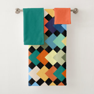 Jeu de serviettes de bain en diamants de couleur c