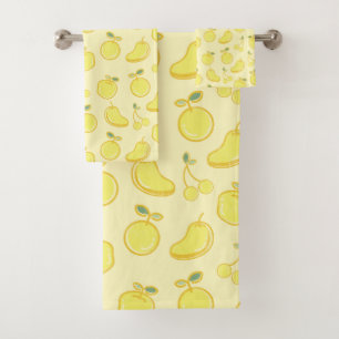 JEU DE SERVIETTES DE BAIN EN FRUITS DE LÉMON