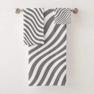 JEU DE SERVIETTES DE BAIN EN ZEBRA GRIS NEUTRE EXO