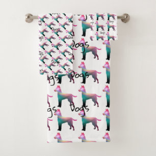 Jeu de serviettes de bain Logo Chiens