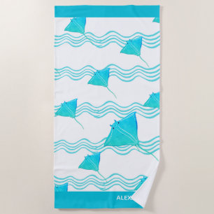 Jeu de serviettes de bain Nautique Turquoise bleu