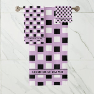 Jeu de serviettes de bain noir de la maison agrico