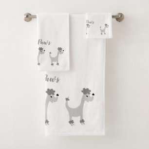 Jeu de serviettes de bain posh Paws gris caricatur