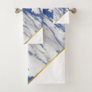 JEU DE SERVIETTES EN MARBRE BLEU D'OR DE LUXE