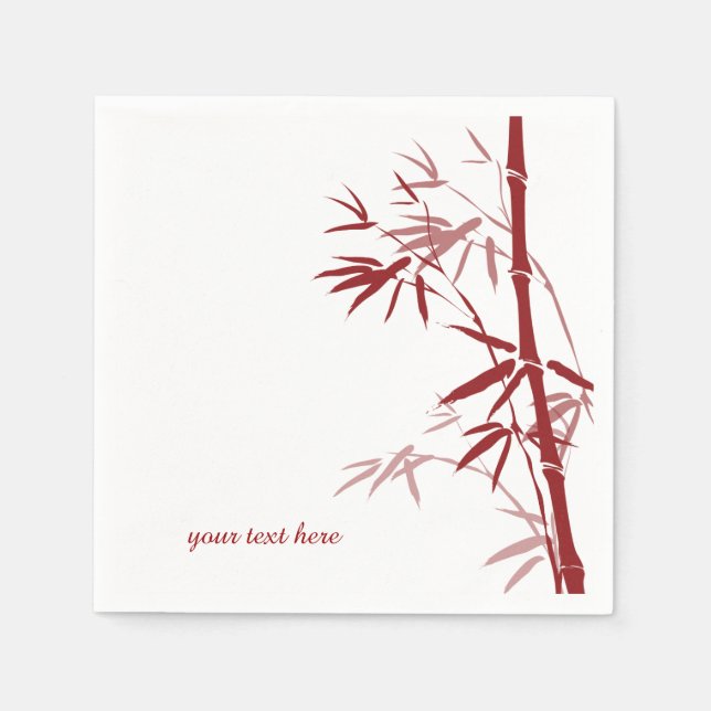 Jeu de serviettes en papier personnalisé en bambou (Devant)