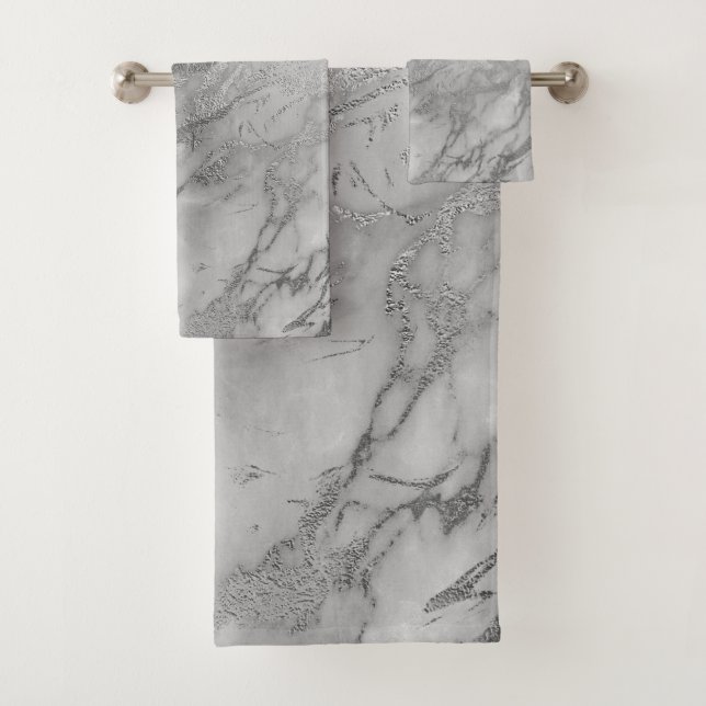 JEU DE SERVIETTES HAMPTON EN ARGENT LUXUEUX (En situation)