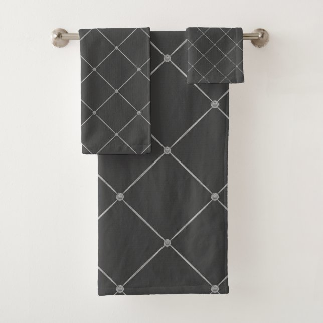 JEU DE SERVIETTES HAMPTON gris argenté LUXUEUX (En situation)