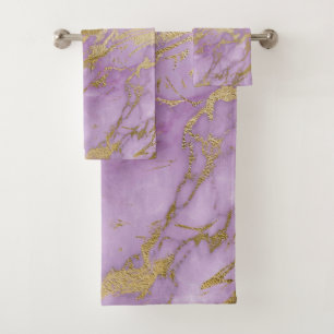 JEU DE SERVIETTES LUXE PURPLE GOLD HAMPTON