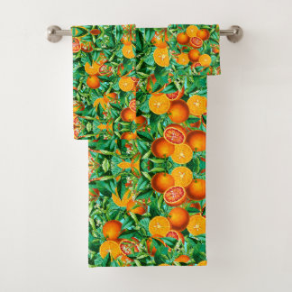 JEU DE SERVIETTES ORANGES TROPICALES