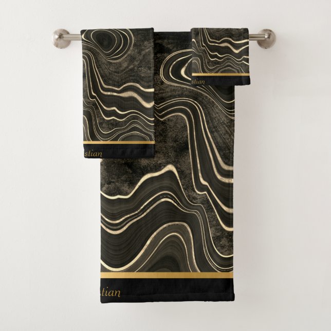 JEU DE SERVIETTES TRIM EN MARBRE LUXUEUX (En situation)