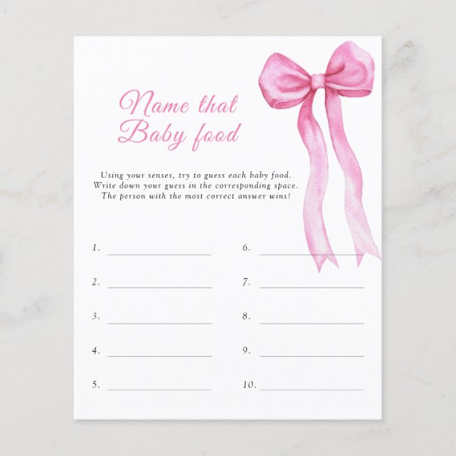Jeu de shower pour bébé - thème ruban rose (Devant)
