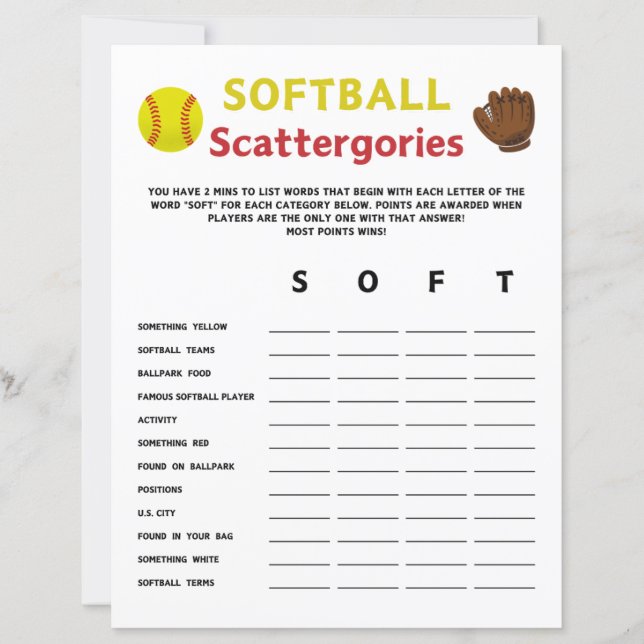 Jeu de sltball Scattergories (Devant)
