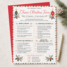 Jeu de société de quiz de Noël familial classique