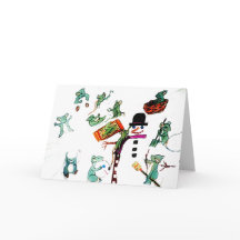 JEU de SOURIS DANS la carte de vacances de NEIGE