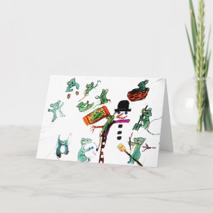JEU de SOURIS DANS la carte de vacances de NEIGE
