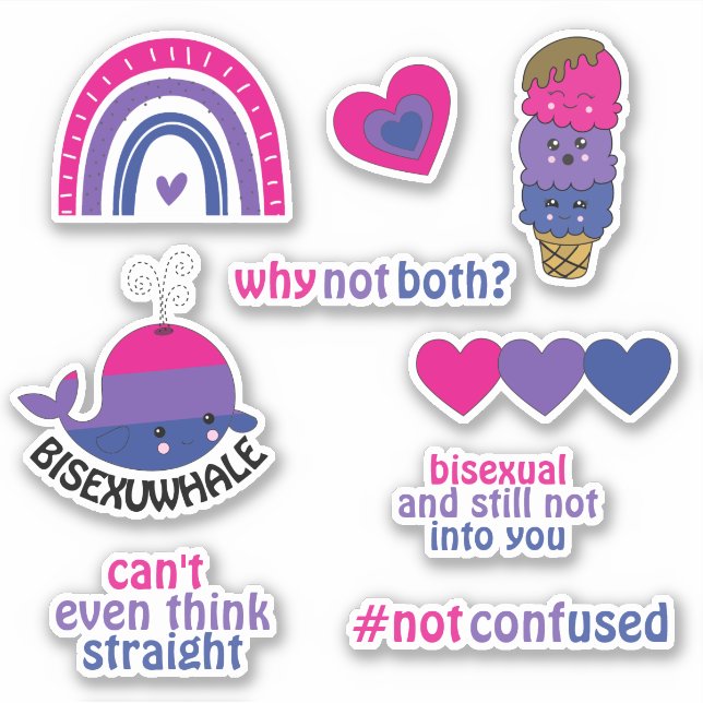 Jeu de stickers Bisexual Pride (Devant)