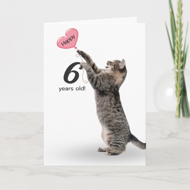 jeu de tabby cat pour la carte de 6e anniversaire (Devant)