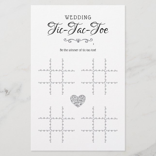 Jeu de table décorative mariage Tic-Tac-Toe (Devant)