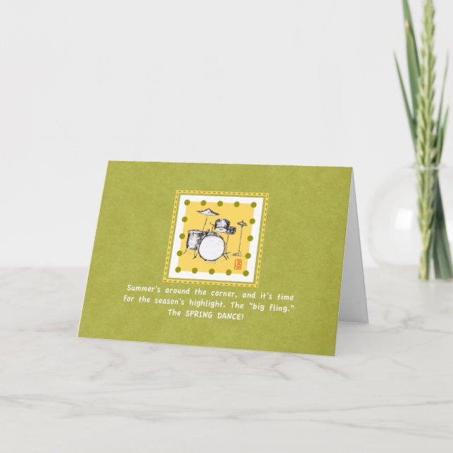 Jeu de tambours Happy Spring Dance Carte de voeux (Devant)