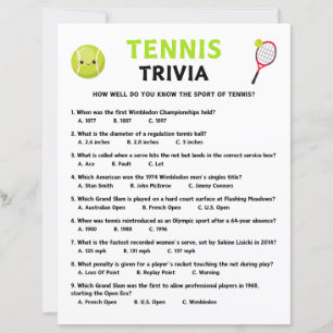 Jeu de tennis Trivia