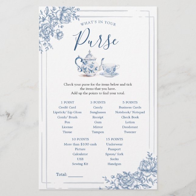 Jeu de thé de mariée Blue Victorian Garden (Devant)