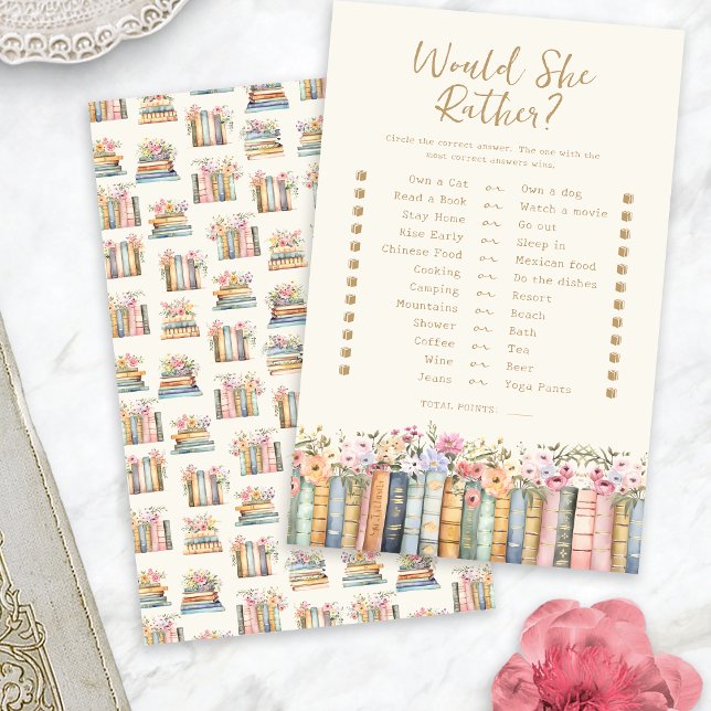 Jeu de Thème de Livre Elle Préfèrerait (Book Theme Would She Rather Game
)