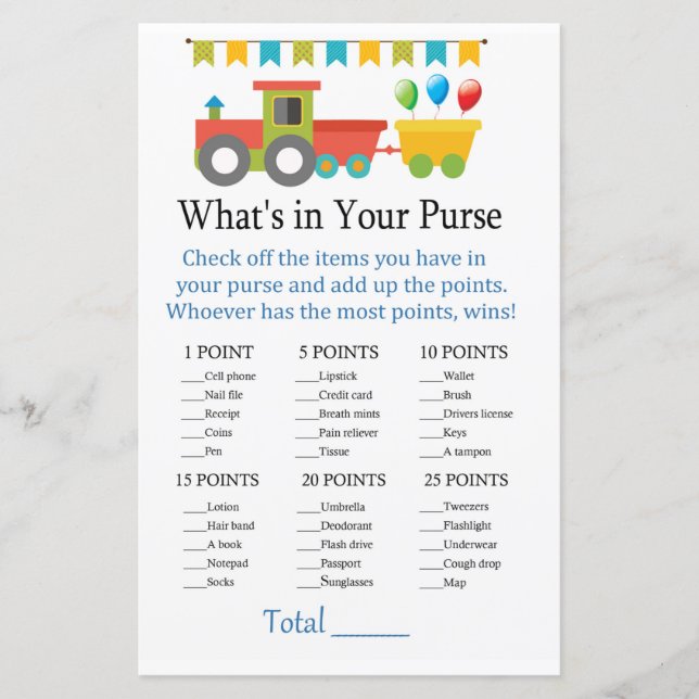 Jeu de train jouet Qu'est-ce qu'il y a dans ton sa (Devant)