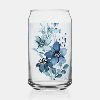 Jeu de Verre Blue Floral 3 Can
