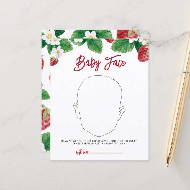 Jeu de visage de bébé à dessiner aux fraises  (Devant/Arrière en situation)