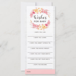 Jeu de voeux pour Baby Shower Shabby Chic Fleurs R