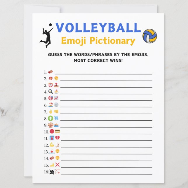 Jeu de volleyball Emoji Pictionary (Devant)