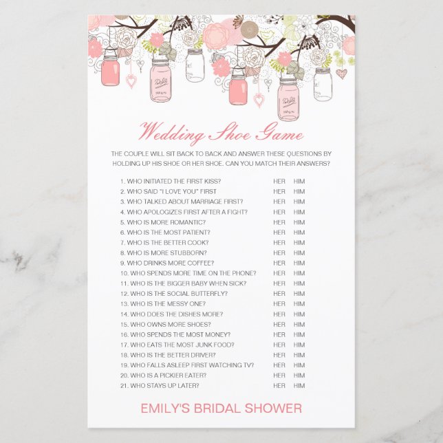 Jeu de Wedding shower de chaussures Mariage modifi (Devant)