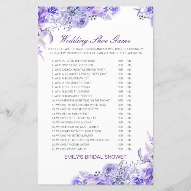 Jeu de Wedding shower de chaussures Mariage modifi (Devant)