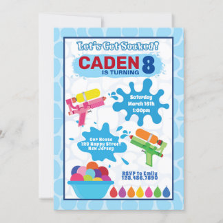 Jeu d'eau Invitation d'anniversaire